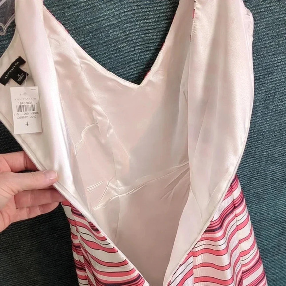 Ann Taylor Striped Pleated Fit & Flare Dress NWT - Picture 9 of 11